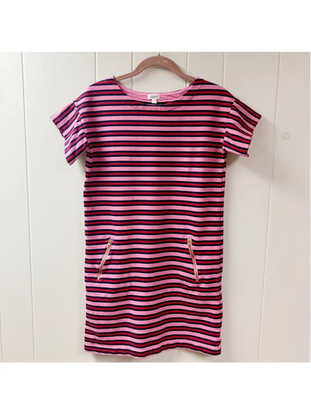 Classic Preppy Gymboree Striped Dress Girls SIZE XL 14 Pink Blue Comfy Knit